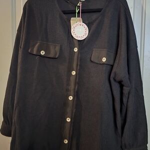 Umgee Women's Black Button-Up Jacket